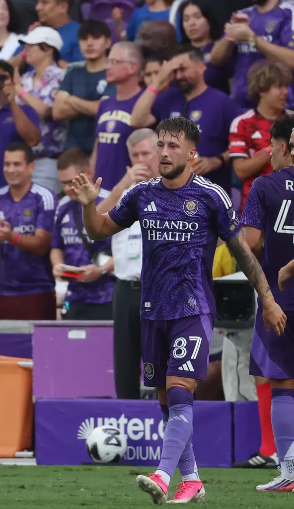 Orlando player Marco Pasalic (87) celebrates after a goal during...