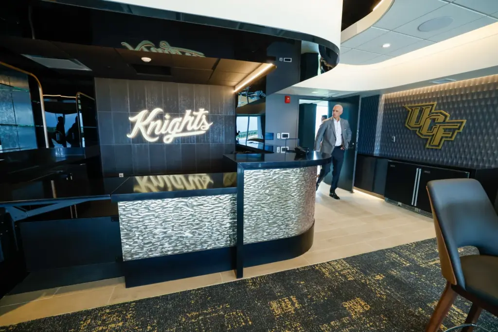 UCF Vice President and Director of Athletics Terry Mohajir steps...