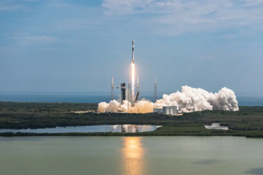 A SpaceX Falcon 9 rocket launches on Friday, Aug. 21,...