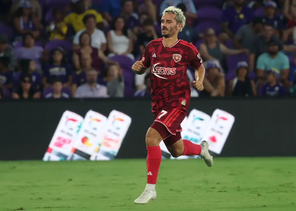 Orlando player Antoine Griezmann runs across the pitch during the...