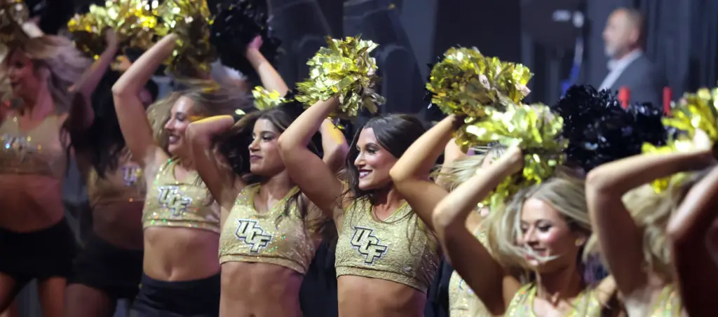 Members of the University of Central Florida dance team perform...