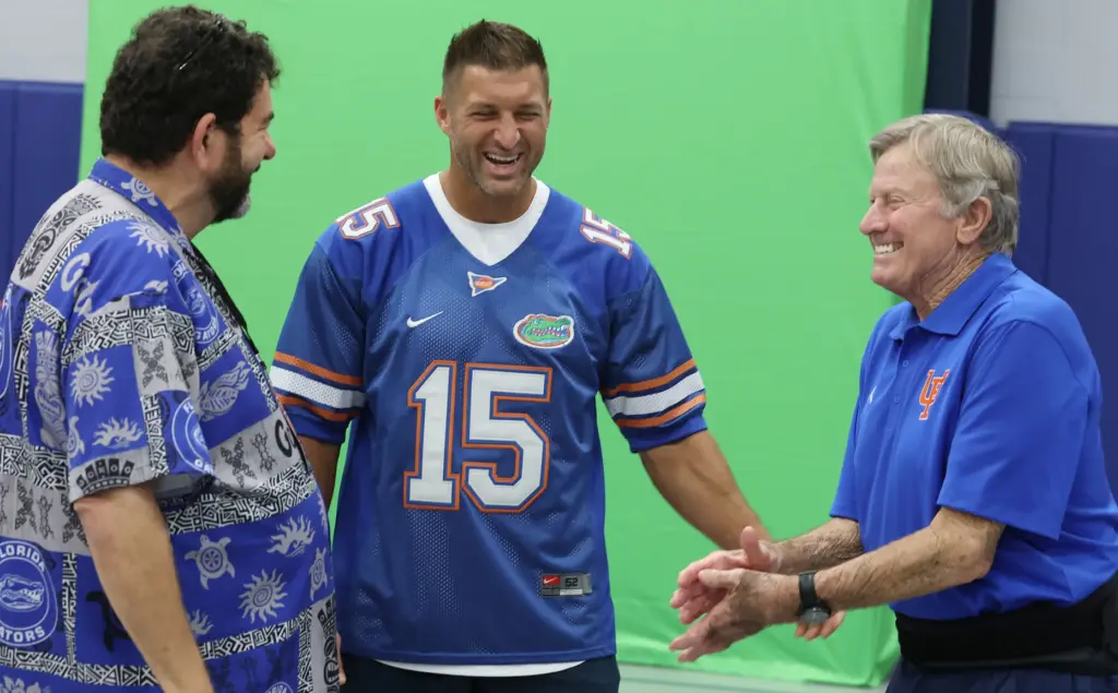 Former University of Florida Heisman Trophy winning quarterbacks Tim Tebow...