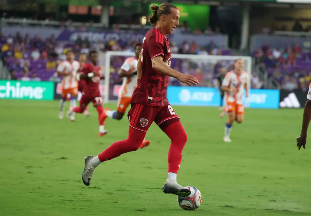 Orlando player Griffin Dorsey moves the ball during the FC...