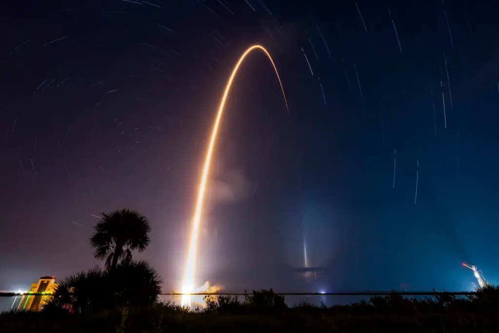 A SpaceX Falcon 9 launches 29 Starlink satellites from Cape...