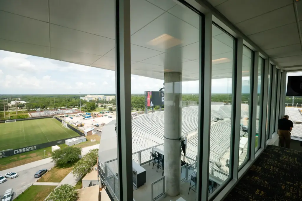 The new press box at the Roth Tower at Acrisure...