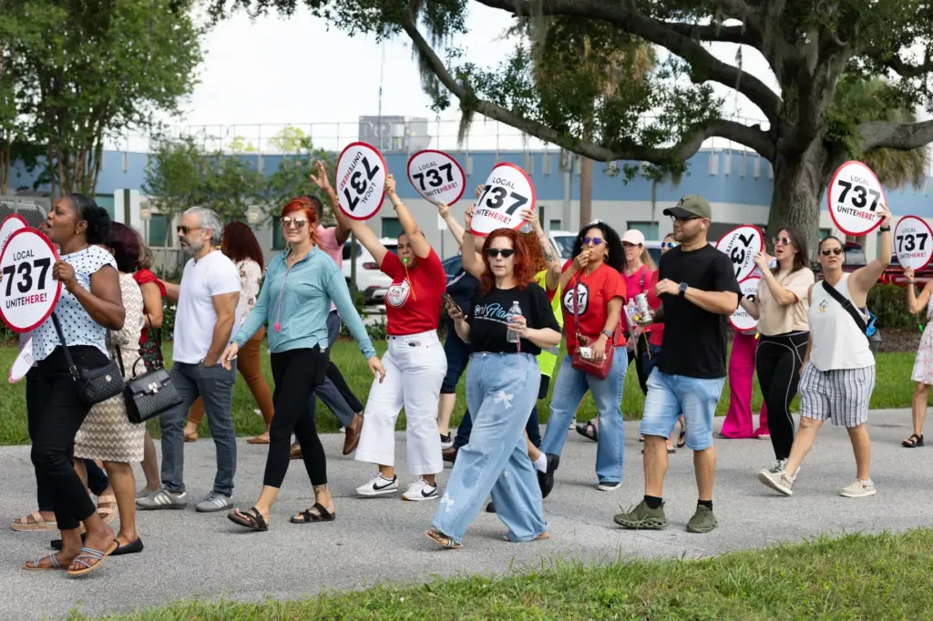 Hundreds of Local 737 Union members and allies, including Patina...