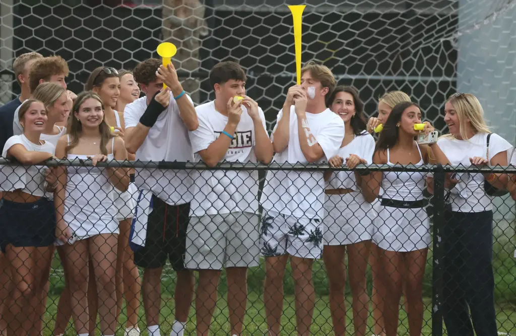 TFA students cheer during the The First Academy at Edgewater...