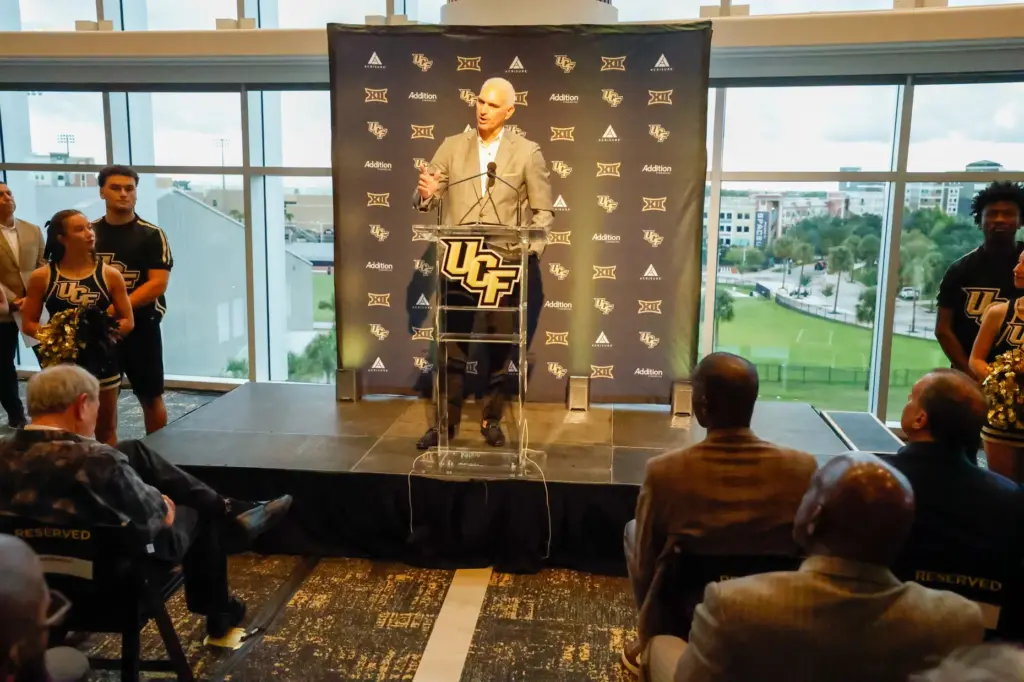 UCF Vice President and Director of Athletics Terry Mohair welcomes...