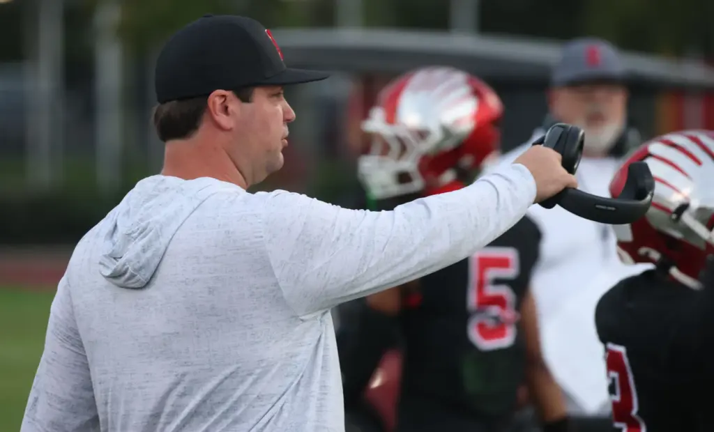 Edgewater head coach Patrick Browning coaches during the The First...