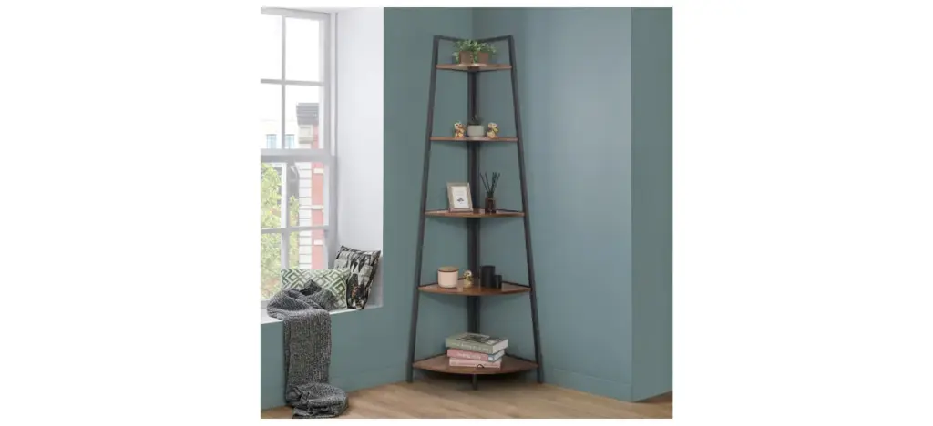 17 Stories 5-Tier Tall Corner Bookshelf
