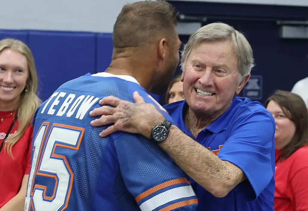 Former University of Florida Heisman Trophy winning quarterbacks Tim Tebow...