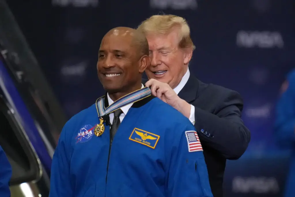 President Donald Trump participates in a Congressional Space Medal of...