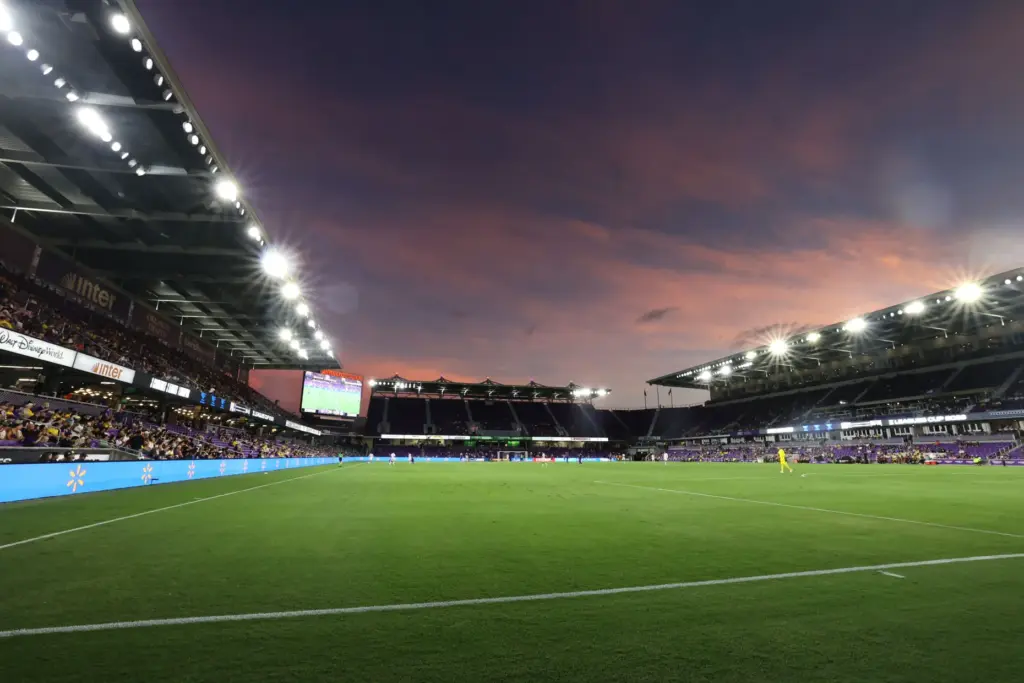 The stadium is pictured during the Club Atletico de San...