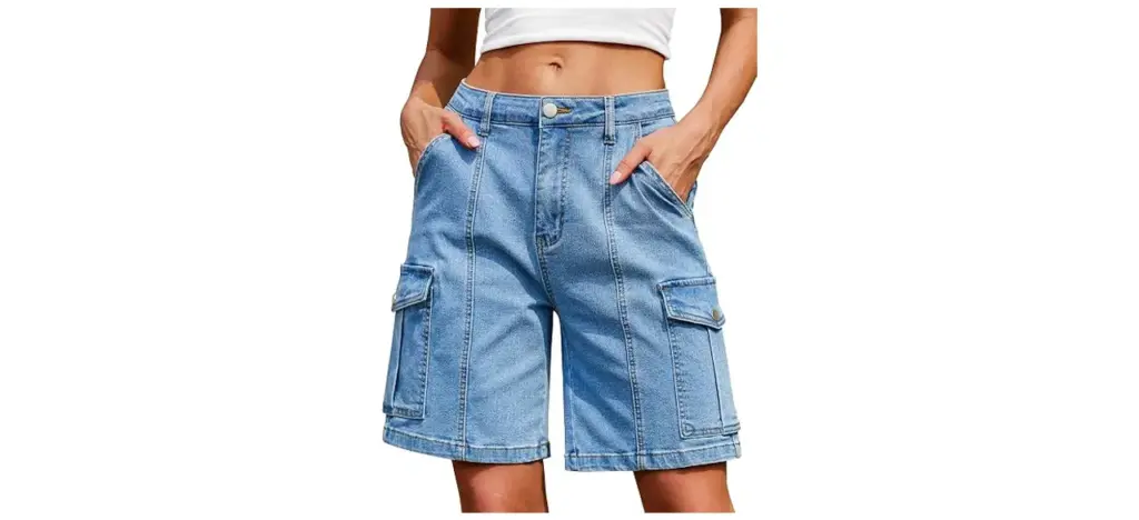 IWD Bermuda Cargo Denim Shorts