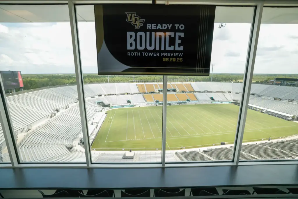 The view from the new press box at the Roth...