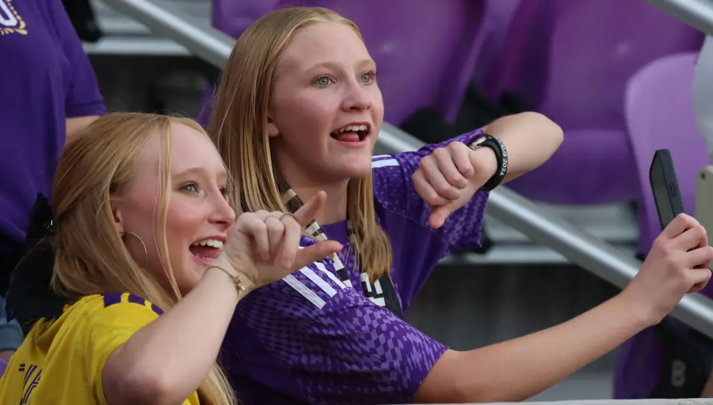 Orlando fans cheer during the Club Atletico de San Luis...