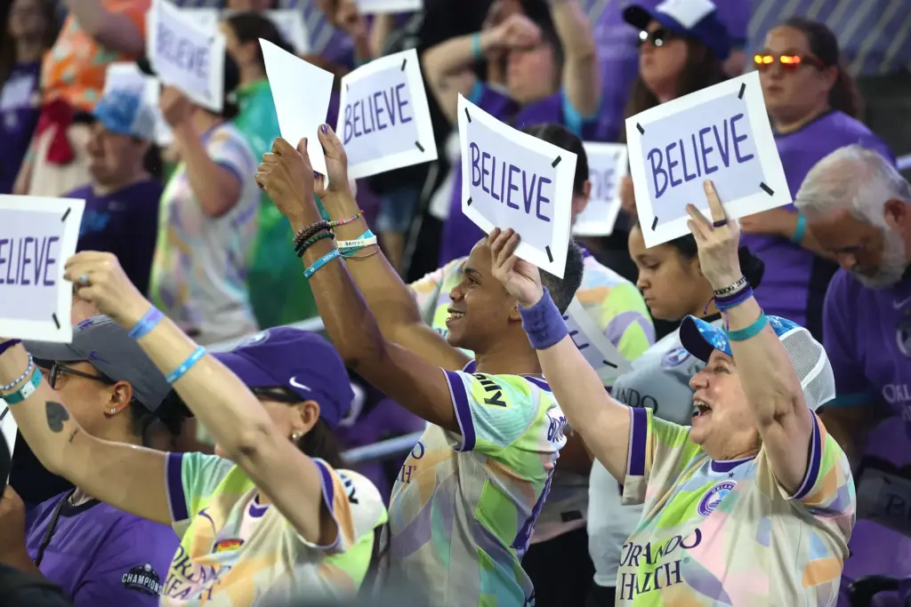 Orlando fans cheer during the Utah Royals at Orlando Pride...