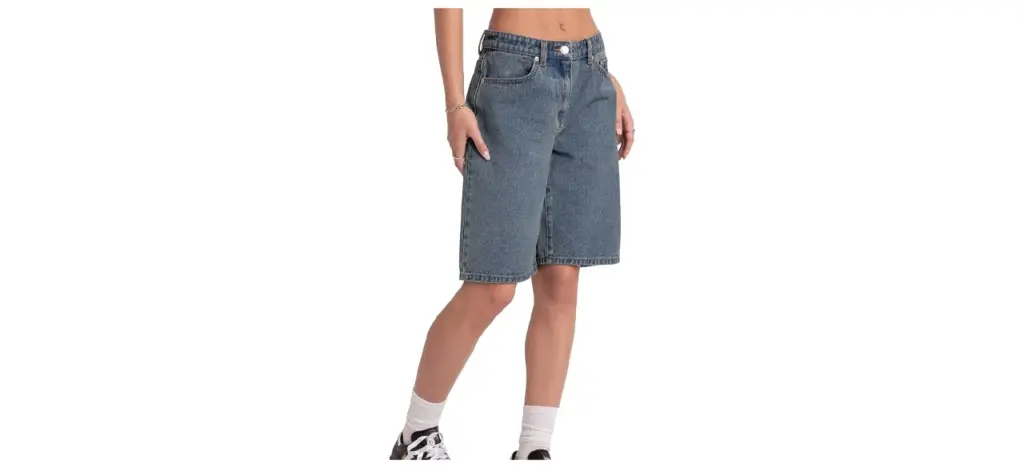 Women's Summer Mid Rise Long Jean Shorts