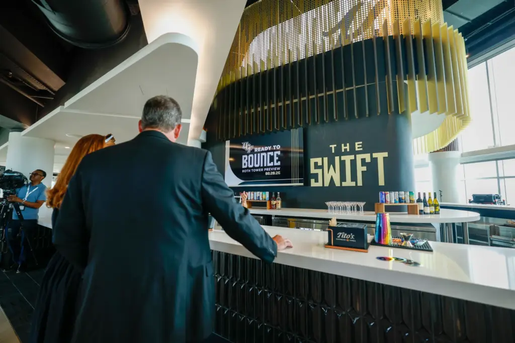 The Swift bar at the indoor lounge at the Roth...