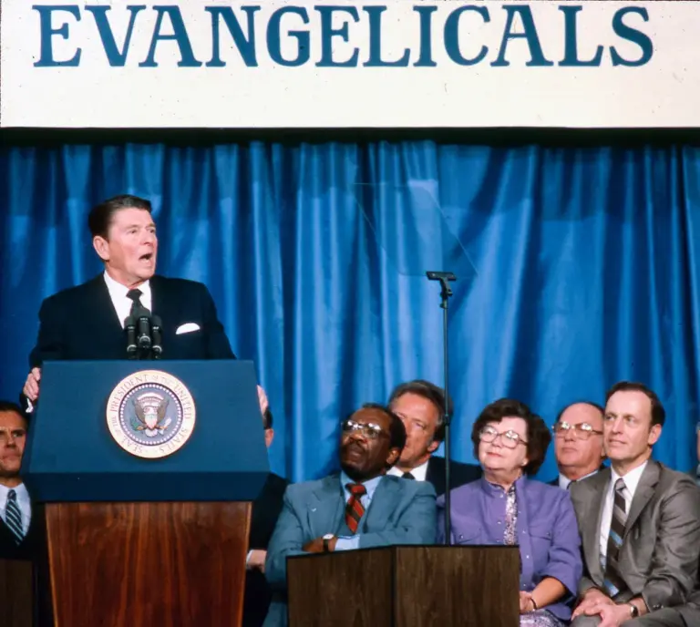 President Ronald Reagan delivers his famous 