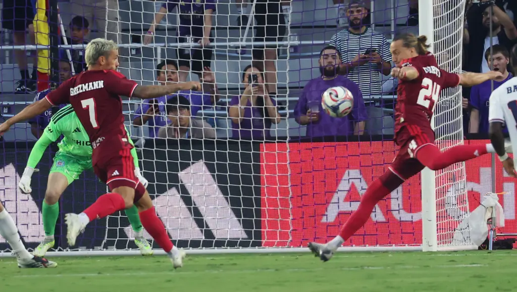 Orlando player Griffin Dorsey (24) attempts to kick a goal...