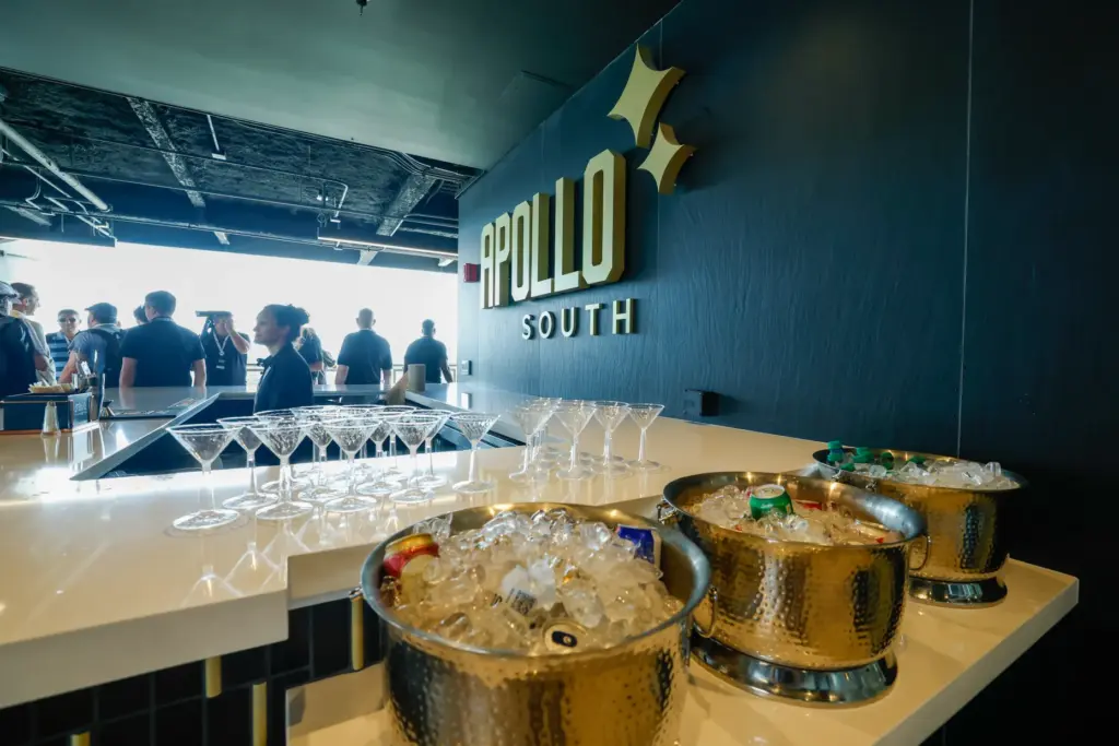 The bar at the Apollo South Sky Suite at the...
