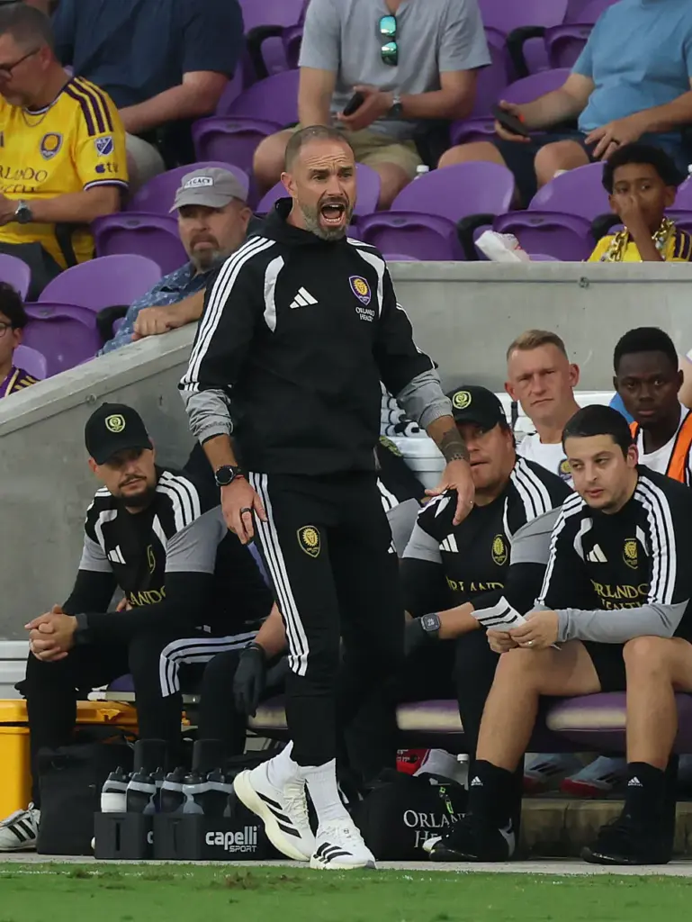 Orlando coach Martin Perelman yells during the Club Atletico de...