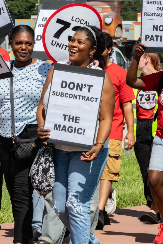 Hundreds of Local 737 Union members and allies, including Patina...