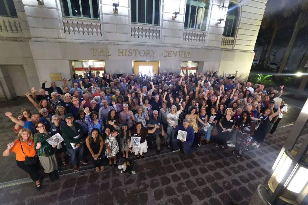 Former and current Orlando Sentinel journalists and employees are pictured...