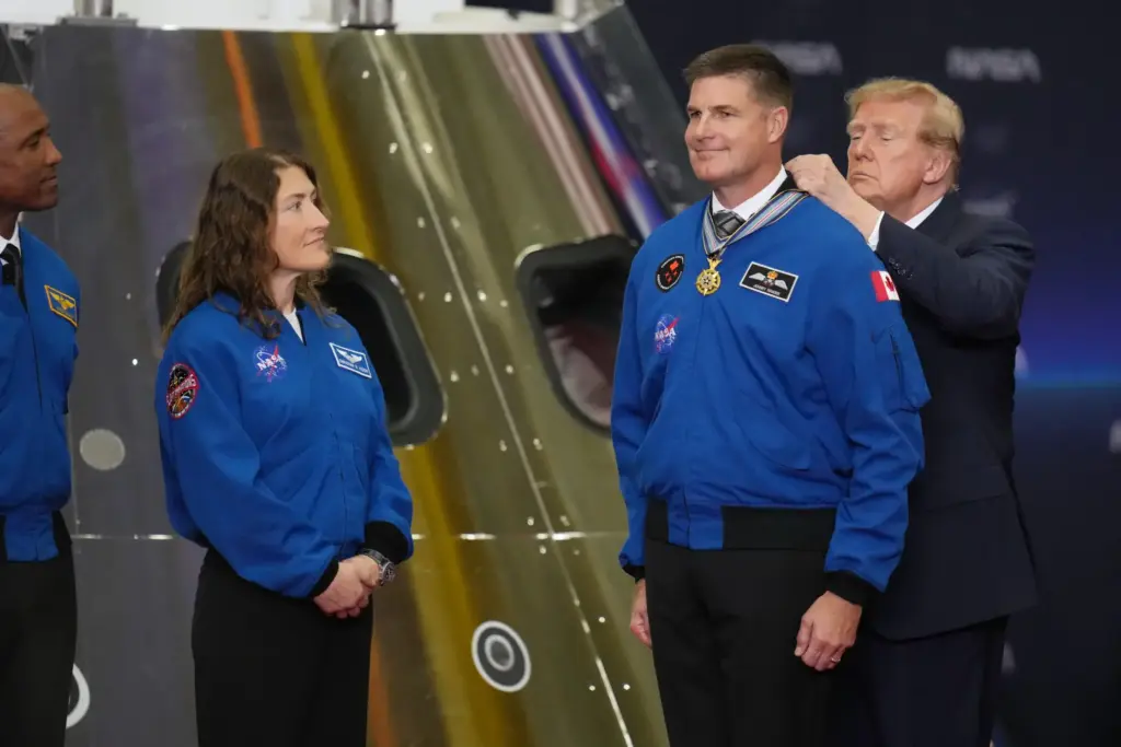 President Donald Trump participates in a Congressional Space Medal of...
