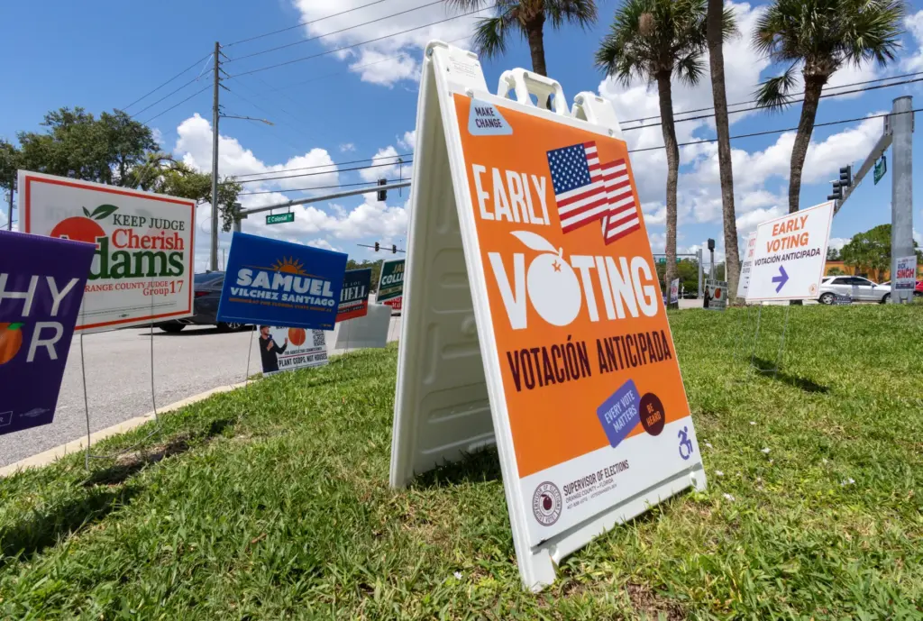 A sign outside the Alafaya Branch library on Colonial Drive...