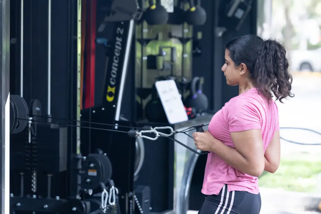 Maria Estevez takes an outdoor Fit Truk class during Healthy...