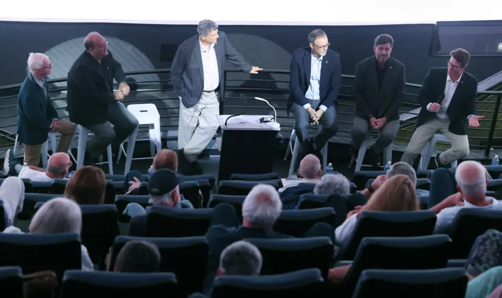 Panel members, from left: Red Huber, Richard Tribou, Roger Simmons,...