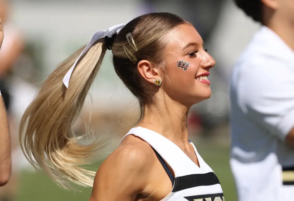 UCF cheerleaders cheer during the TCU at UCF football game...