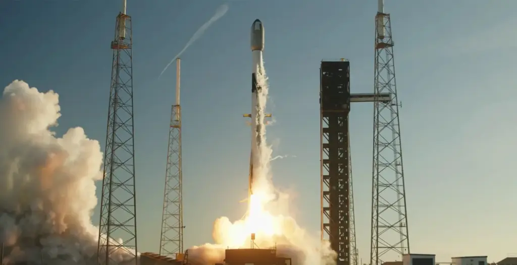 A SpaceX Falcon 9 launches from Cape Canaveral Space Force...