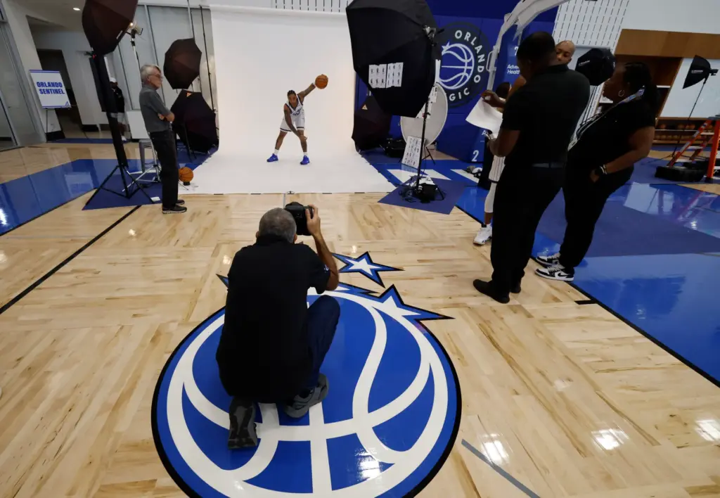Orlando Magic Guard JD Davison (20) poses for Fernando Medina...