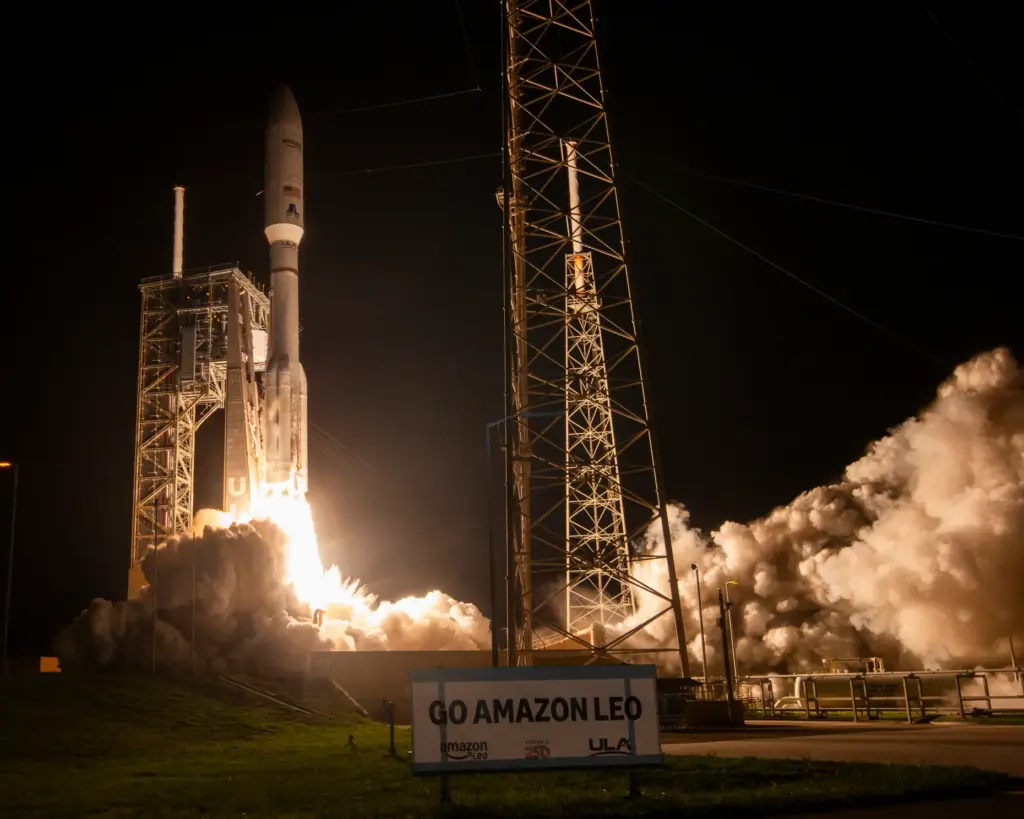 A United Launch Alliance Atlas V rocket on the Amazon...