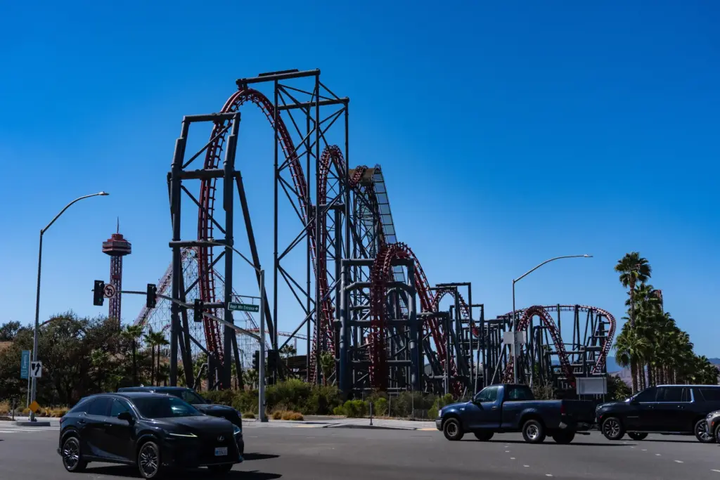 The X2 roller coaster is seen at Six Flags Magic...