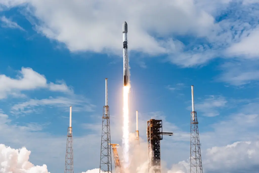A SpaceX Falcon 9 rocket launches on Friday, Aug. 21,...