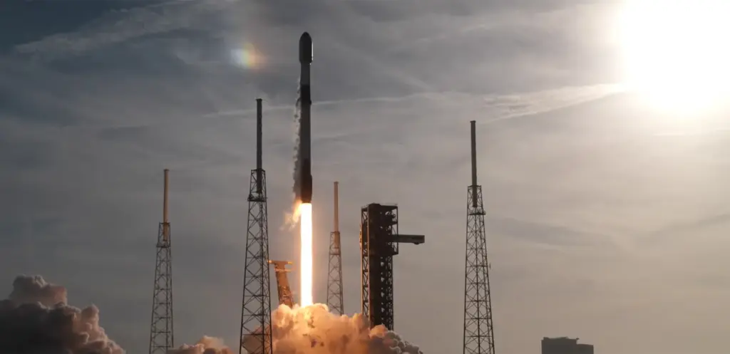 A SpaceX Falcon 9 rocket launches from Cape Canaveral Space...