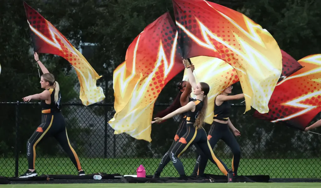 Dancers rehearse during the Oviedo High at Hagerty High varsity...