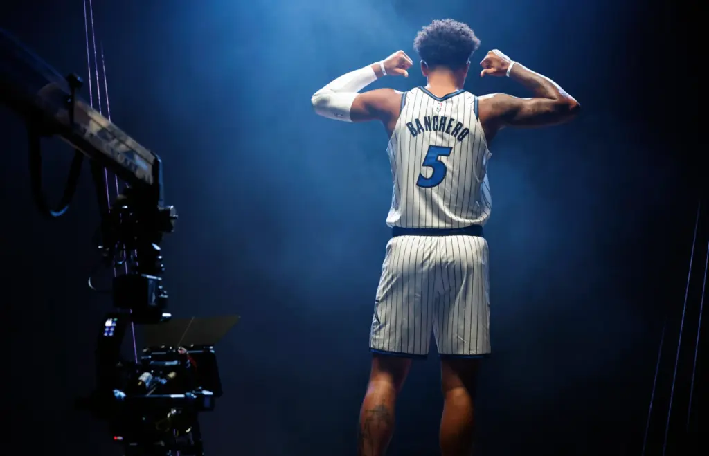 Orlando Magic Forward Paolo Banchero during the teamâs media day...