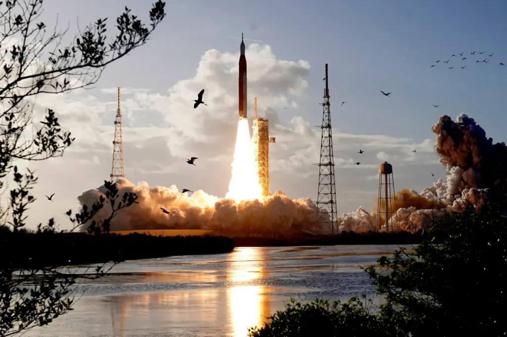 NASA’s Artemis II moon rocket lifts off from the Kennedy...