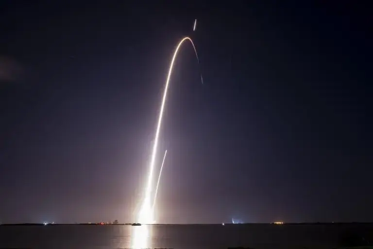 A SpaceX Falcon 9 launches with eight satellites for Globalstar...
