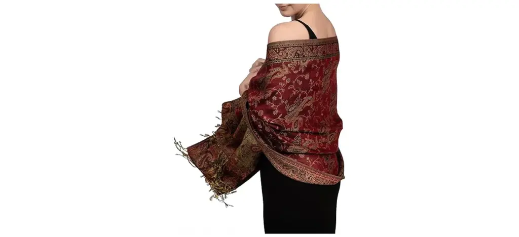Achillea Soft Silky Reversible Paisley Pashmina Shawl