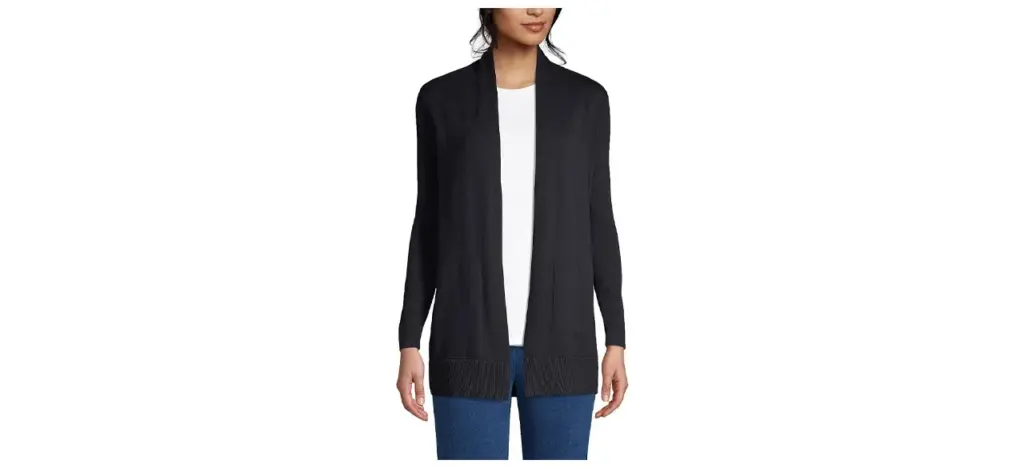 Lands' End Long-Sleeve Open Long Cardigan Sweater
