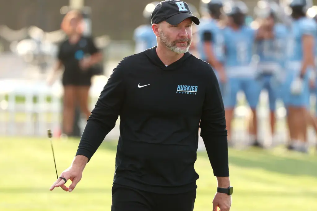 Hagerty coach Steve Mikles coaches during the Oviedo High at...