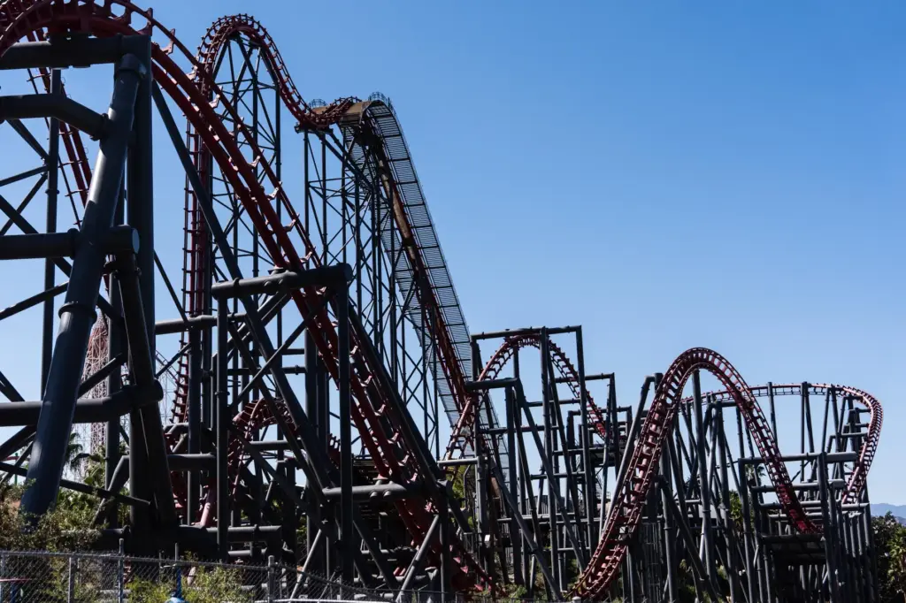 The X2 roller coaster is seen at Six Flags Magic...