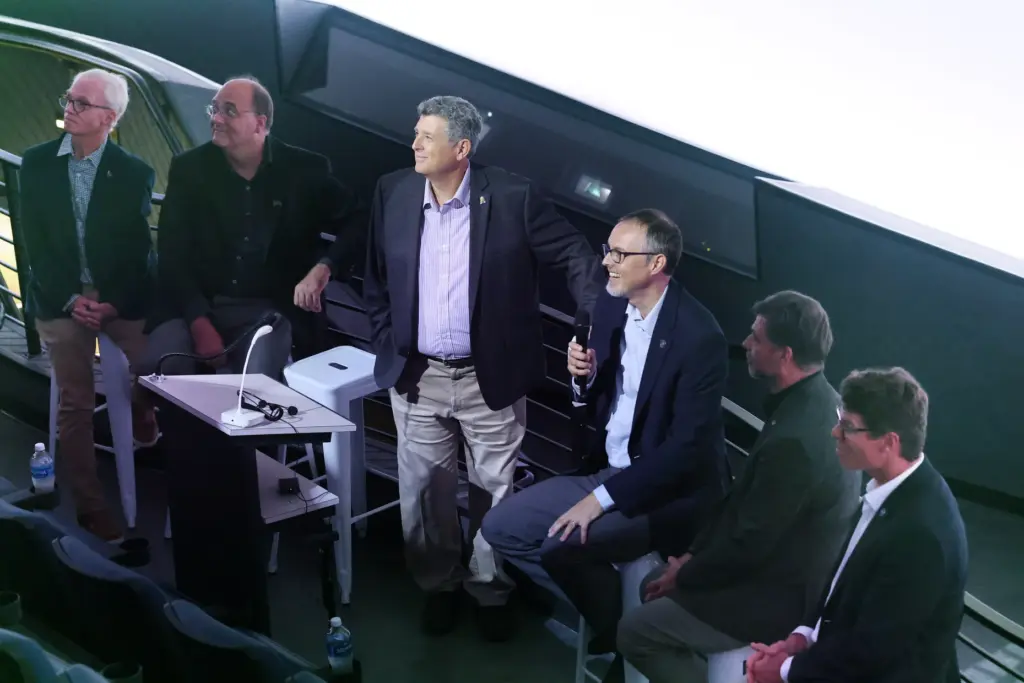 Panel members, from left: Red Huber, Richard Tribou, Roger Simmons,...