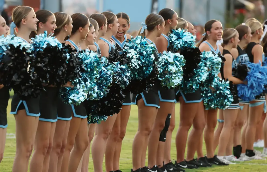 Hagerty cheerleaders line up before the Oviedo High at Hagerty...